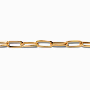 Gold-tone Large Paper Clip Chain Bracelet,