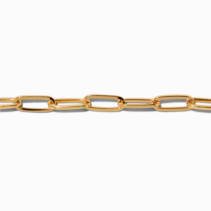 Gold-tone Large Paper Clip Chain Bracelet,