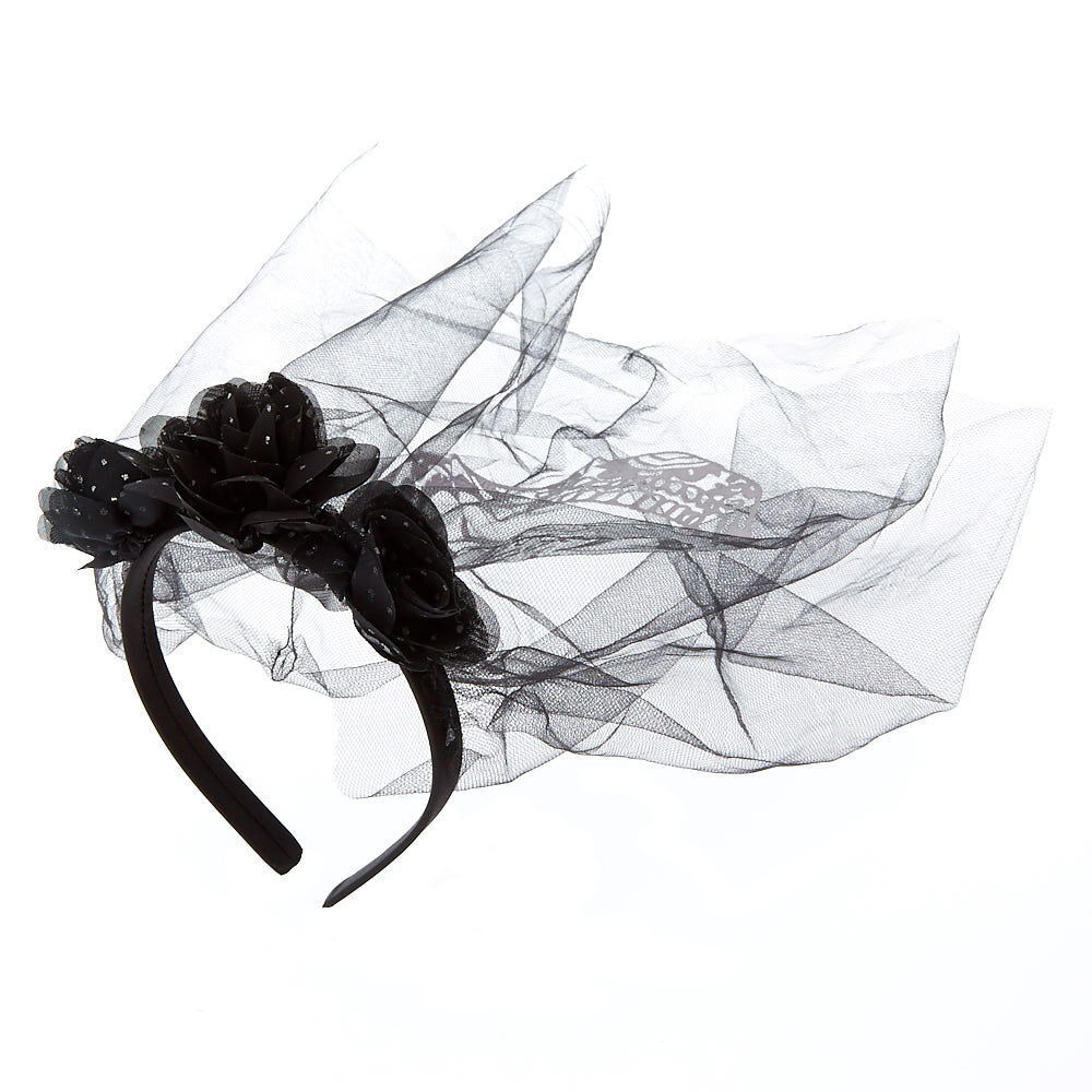 Skeleton Veil Headband - Black,