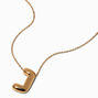 Gold-tone Bubble Initial Pendant Necklace - J,