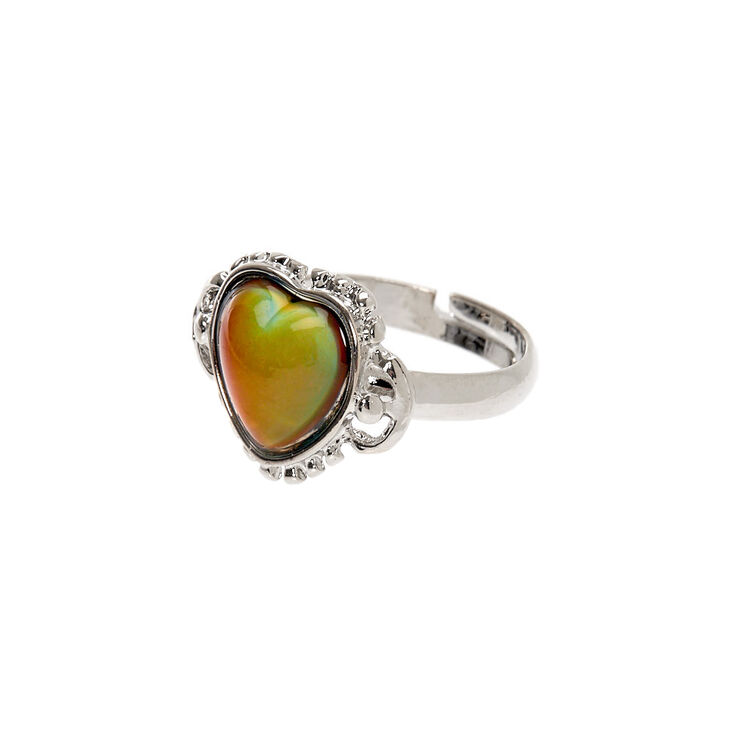 Bague D Humeur Cœur Couleur Argente Claire S Fr