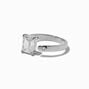 Silver-tone Cubic Zirconia Open-Front Ring Set - 3 Pack,