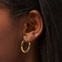 Gold-tone Stainless Steel 3MM Huggie Hoop Earrings,