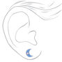 Glow In the Dark Crescent Moon Stud Earrings - Blue,
