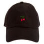 Cherry Hearts Baseball Cap - Black,