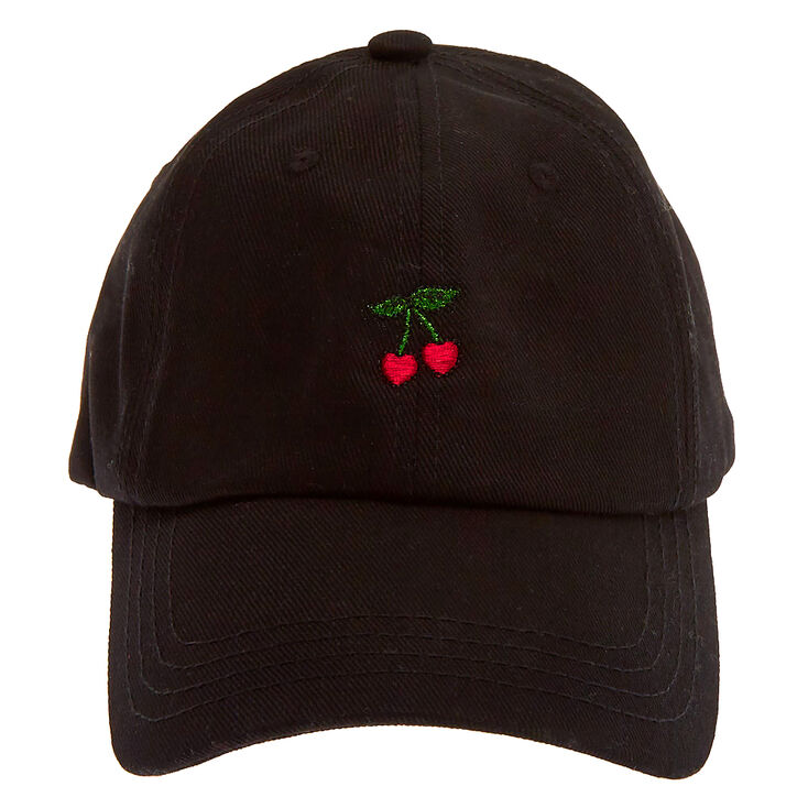 Cherry Hearts Baseball Cap - Black,