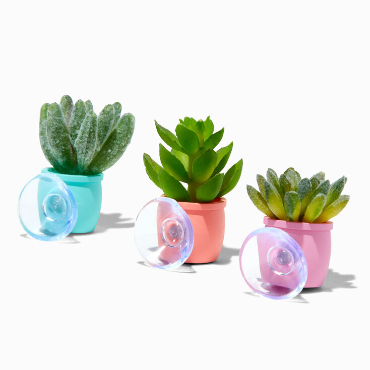 Suction Cup Mini Faux Succulent Set - Brights/3 Pack,