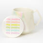 Iridescent Stay Positive Ceramic Mug With Lid,