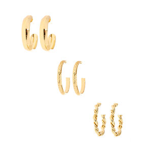 Gold-tone Assorted Hoop Earrings - 6 Pack,