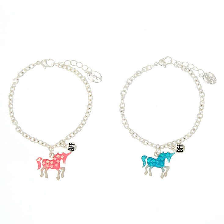 Best Friends Holographic Unicorn Charm Bracelets,