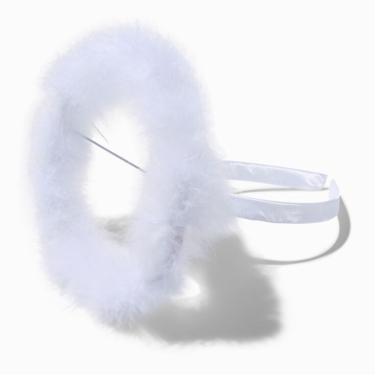 White Feathery Angel Halo Headband,