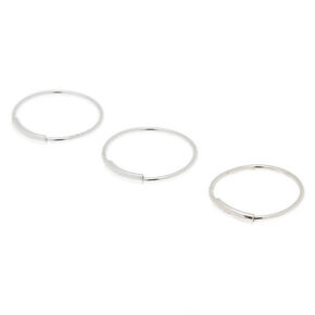 22G Sterling Silver Bar Nose Rings - 3 Pack,