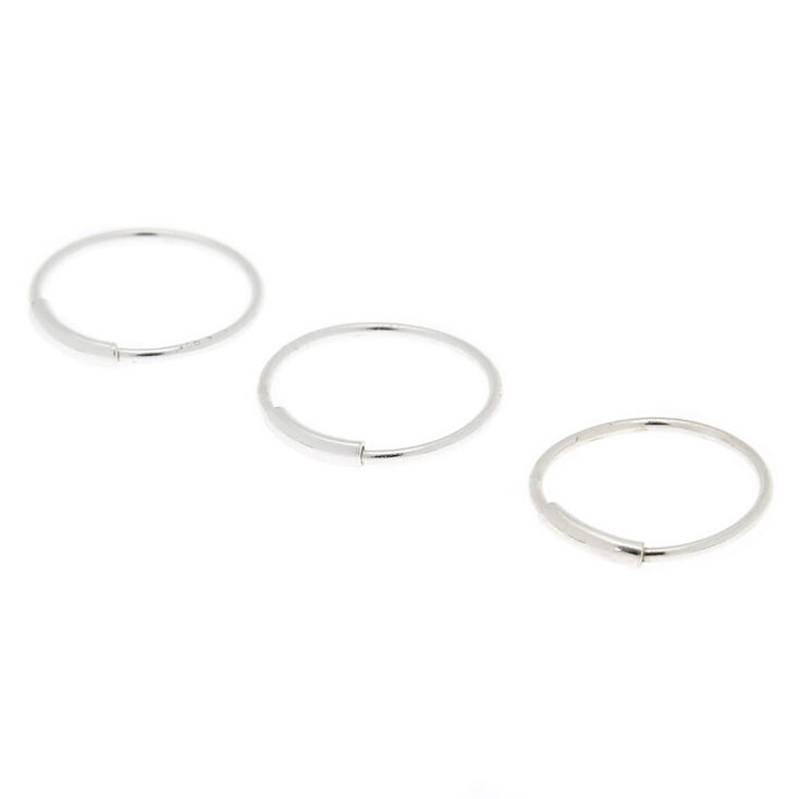 Claire's Sterling Silver 22G Bar Hoop Nose Rings - 3 Pack | Plaza Las  Americas