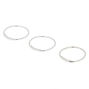 22G Sterling Silver Bar Nose Rings - 3 Pack,