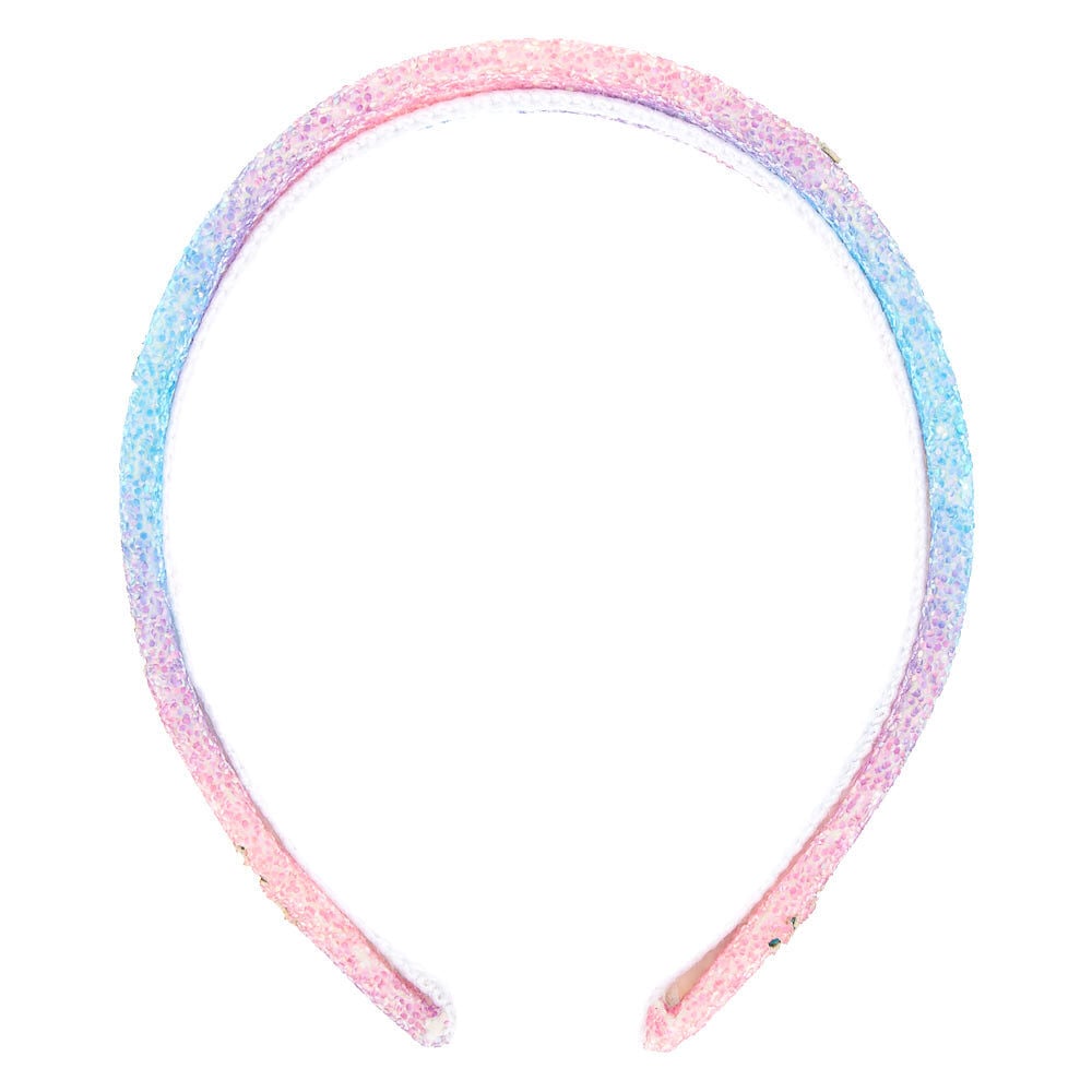 Serre-tête à paillettes holographiques licorne,