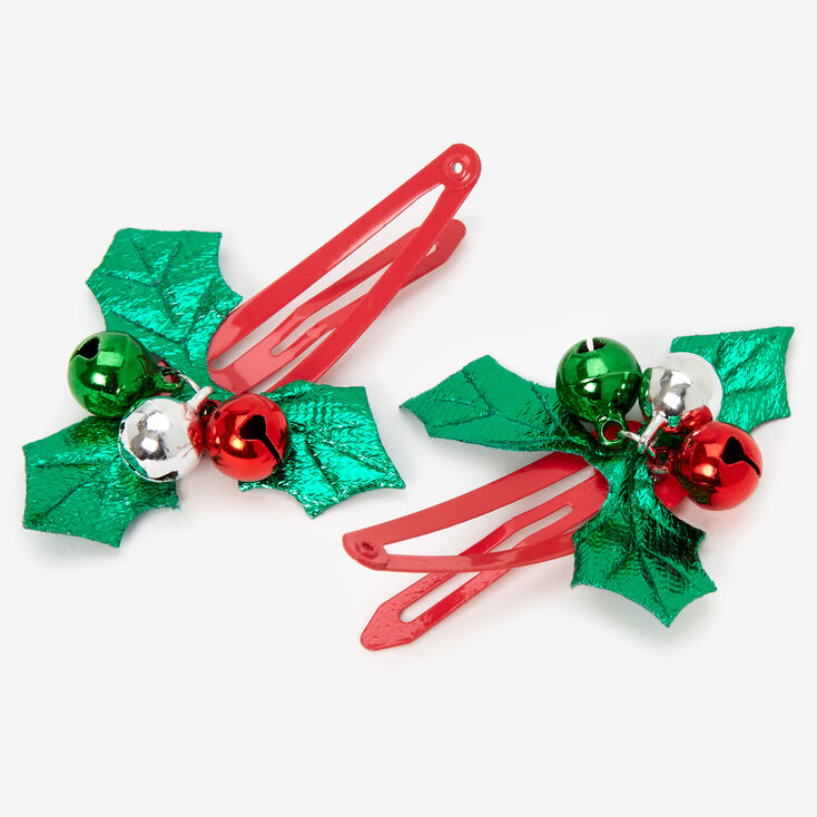 Christmas Holly Snap Hair Clips - 2 Pack,