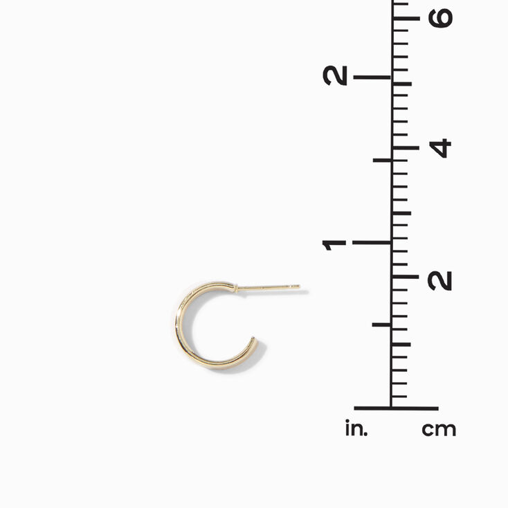 Gold-tone 12mm Textured Huggie Hoop Earrings - 6 Pack,