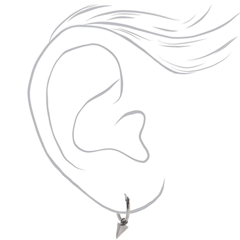 Sterling Silver Spike Hoop Earrings,