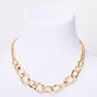 Gold Embellished Chunky Chain Necklace,
