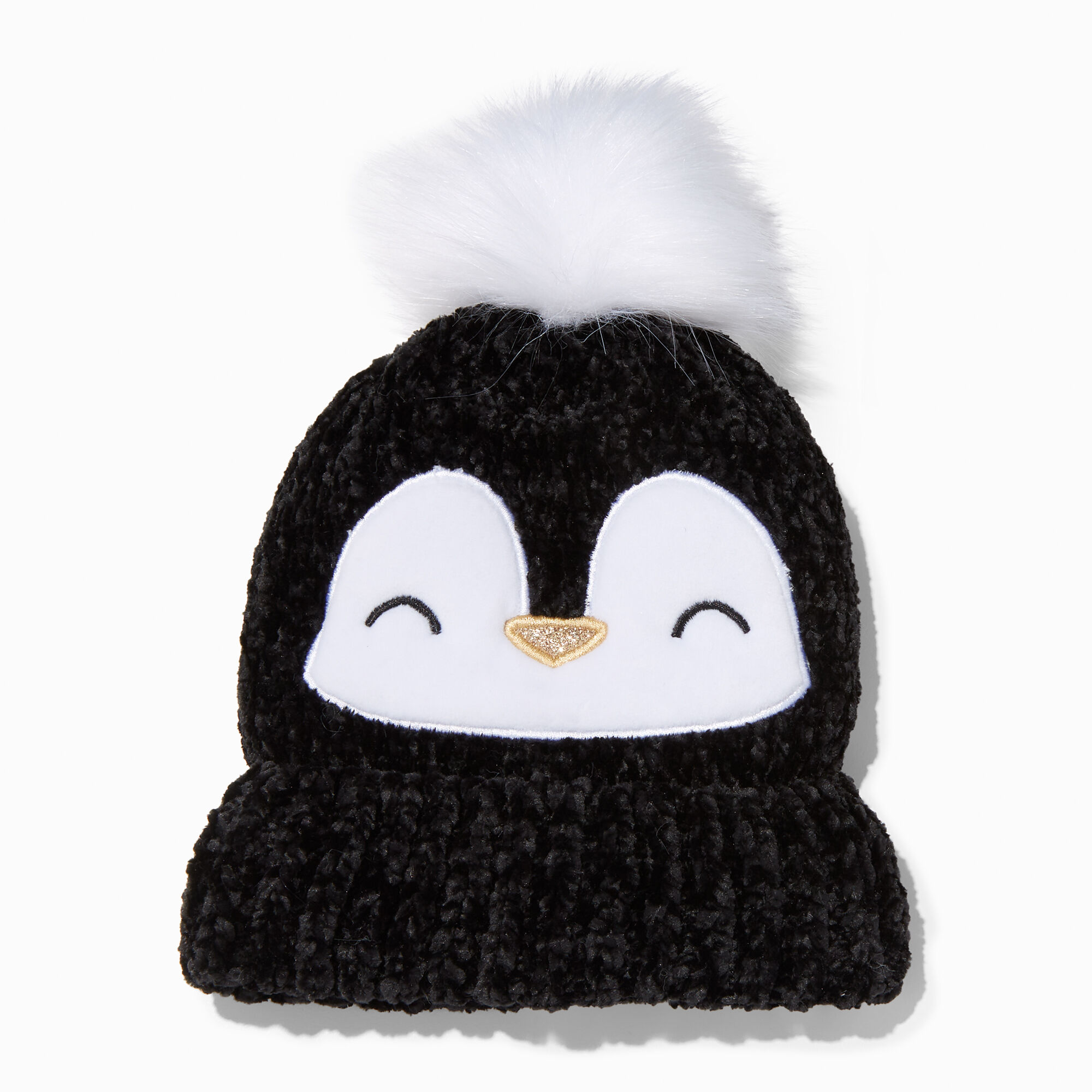 Claire's Club Penguin Black Beanie Hat,