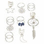 Anneaux pour cheveux couleur argent&eacute; avec charms,