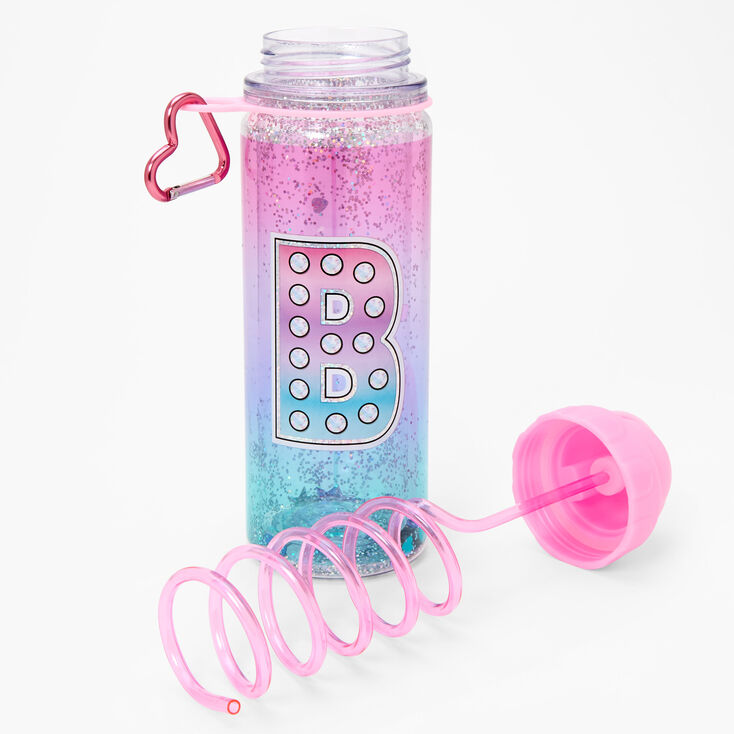 Initial Water Bottle - Pink, B,