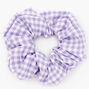 Medium Gingham Stripe Hair Scrunchie - Lilac,