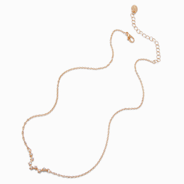 Gold-tone Zodiac Constellation Pendant Necklace - Pisces,