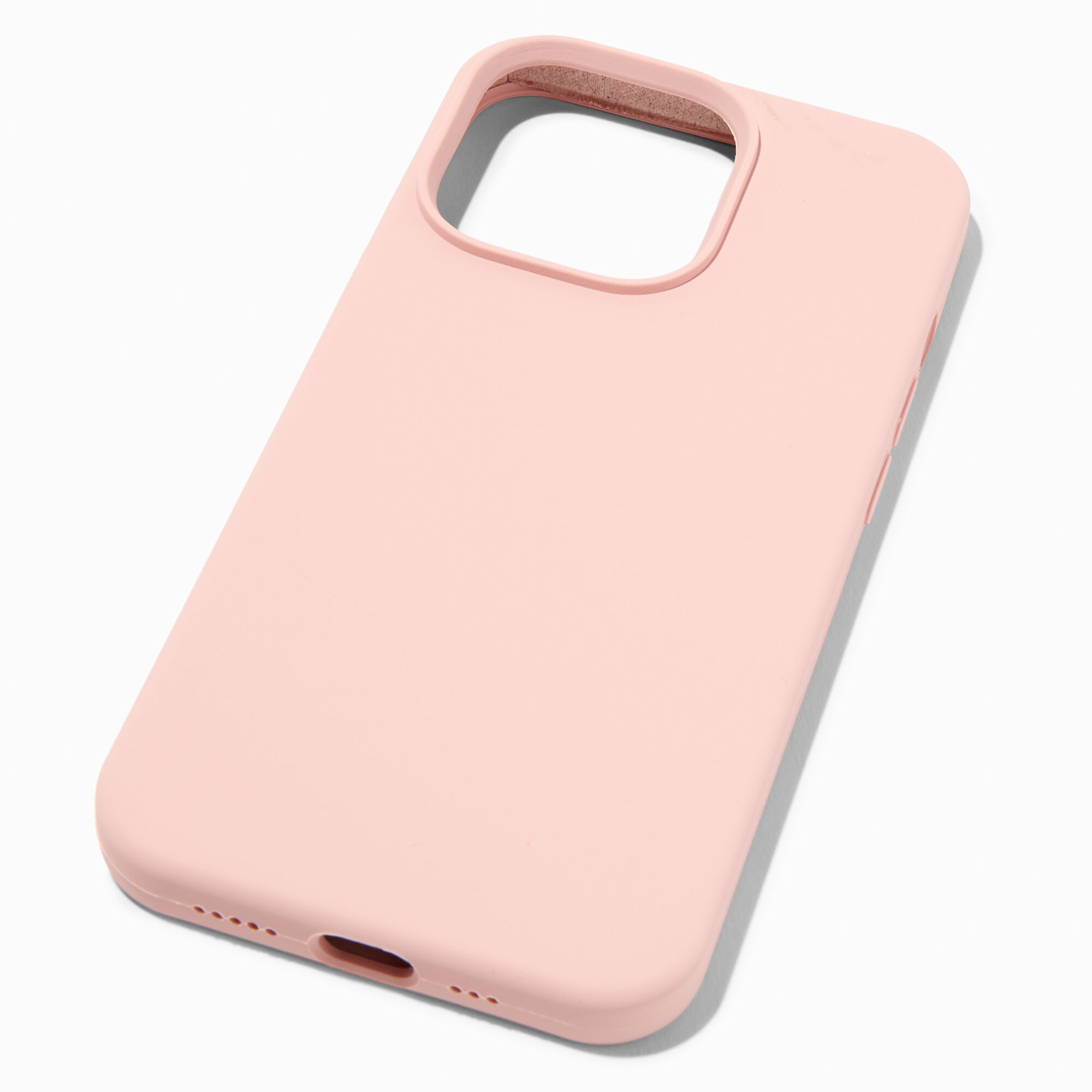 View Claires Solid Blush Silicone Phone Fits Iphone 13 Pro Pink information