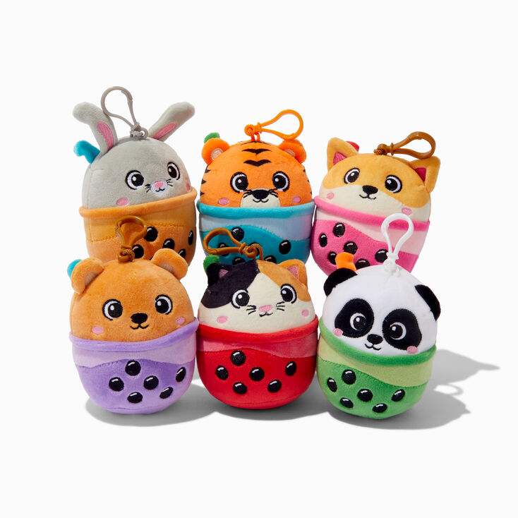 Bubble Tea Animals 4&#39;&#39; Soft Toy Bag Clip - Styles Vary,