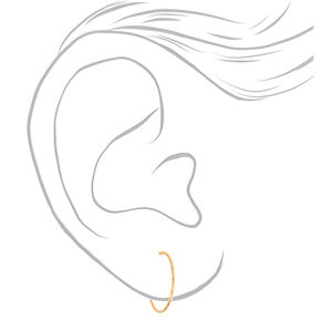 Gold-tone 30mm Textured Hoop Earrings,