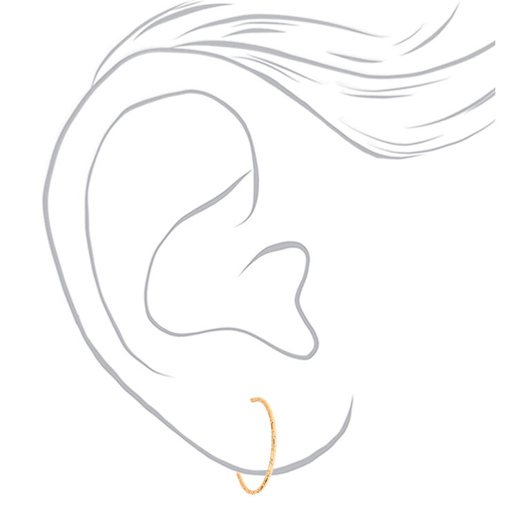Gold-tone 30mm Textured Hoop Earrings,