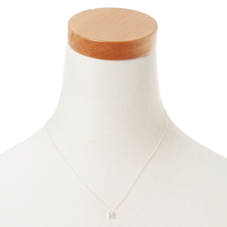 Silver Embellished Initial Pendant Necklace - N,