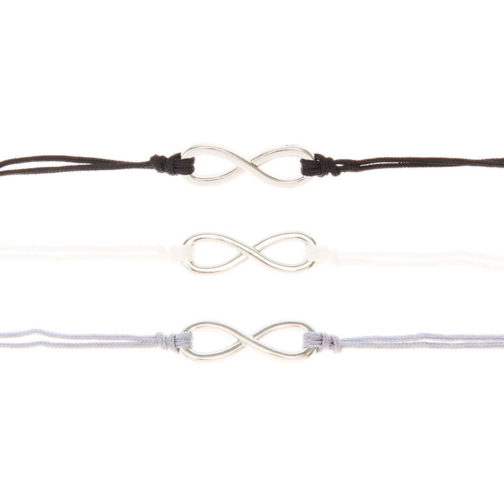 Lot de 3 bracelets de cordes d&#39;amiti&eacute; &agrave; l&#39;infini,