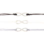 Lot de 3 bracelets de cordes d&#39;amiti&eacute; &agrave; l&#39;infini,