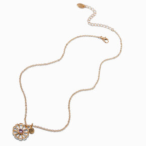 Best Friends Crystal Daisy Pendant Necklaces - 3 Pack ,
