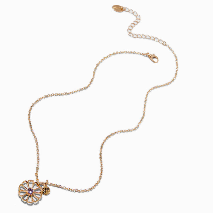 Colliers &agrave; pendentif marguerite en strass best friends - Lot de 3,