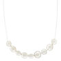 Silver-Tone Imitation Pearl Circle Statement Necklace,