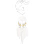 Silver 5.5&quot; Tree Of Life Beaded Feather Drop Earrings - White,