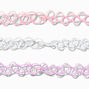 Best Friends Pastel Heart UV Colour-Changing Tattoo Choker Necklaces - 3 Pack,