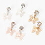 Mixed Metal Filigree Butterfly 0.5&quot; Drop Earrings - 3 Pack,