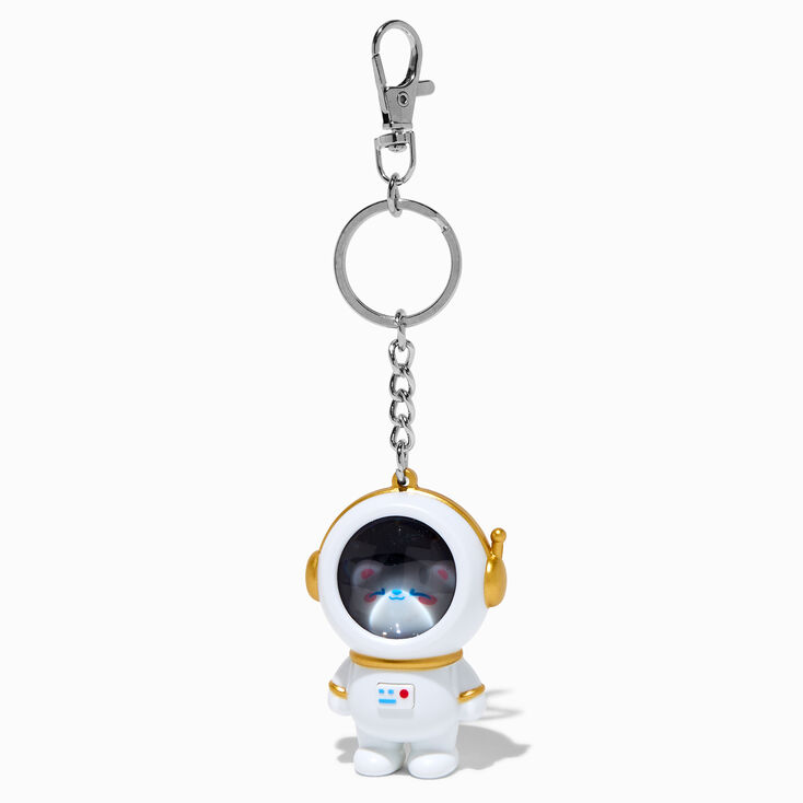 Light-Up Astronaut Cat Game Keychain,