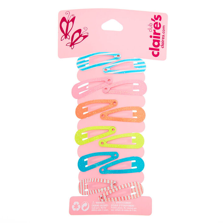 Claire&#39;s Club Mini Snap Hair Clips - 12 Pack,