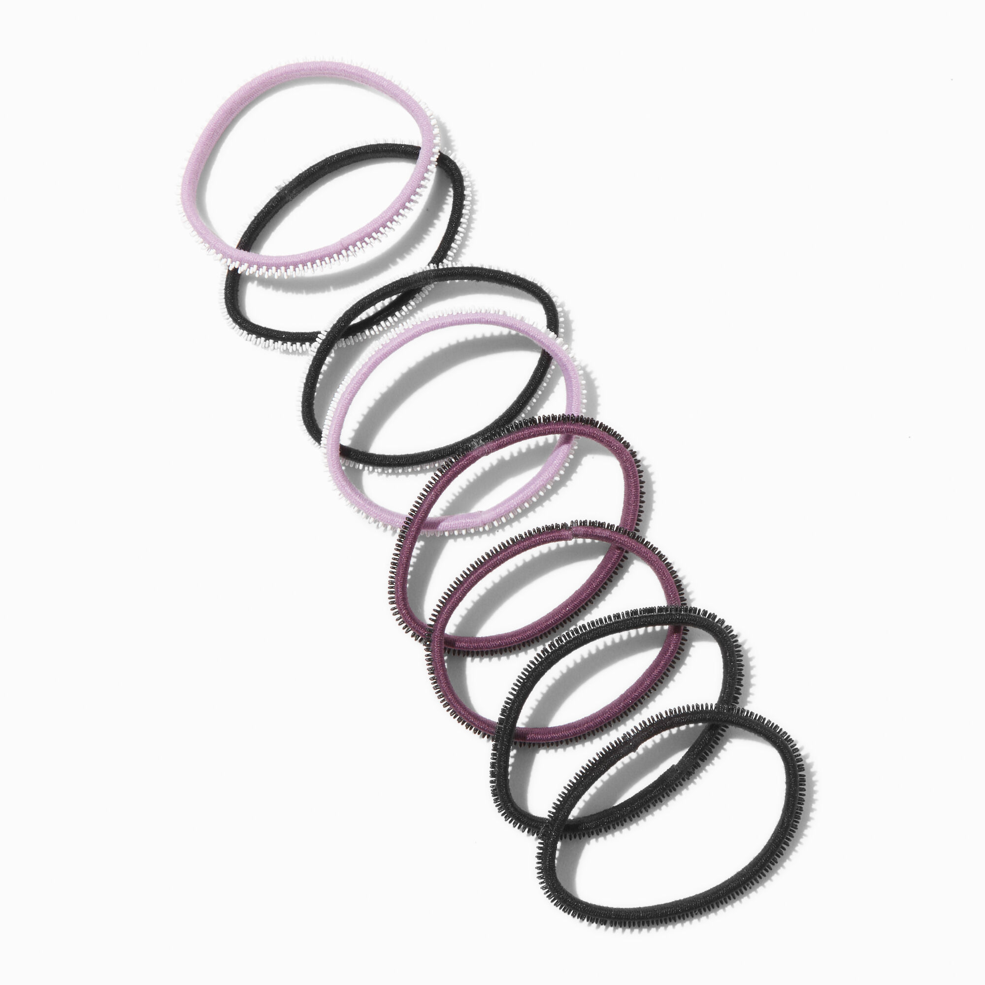 Purpled Mixed Rubber Grip Athletic Hair Ties - 8 Pack,