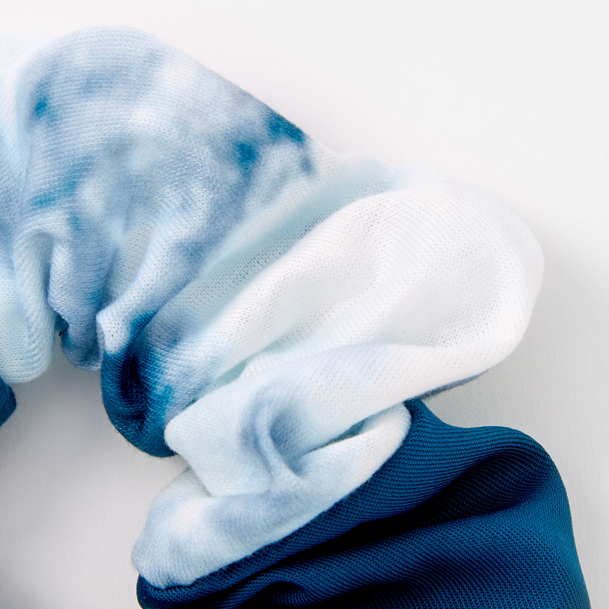 Tie Dyed Zip Pocket Hair Scrunchie - Blue,