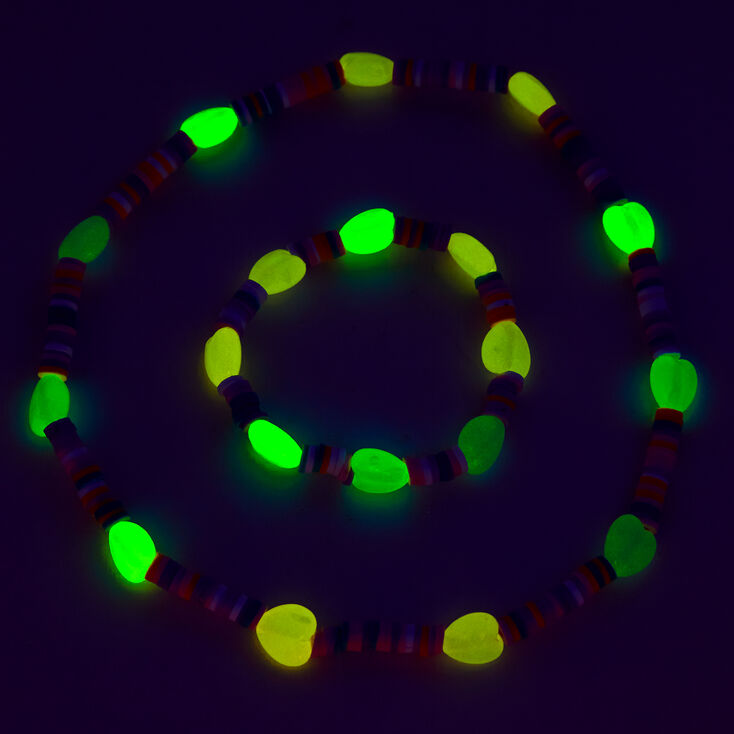 Claire&#39;s Club Pastel Glow in the Dark Clay Beaded Jewelry Set - 2 Pack,