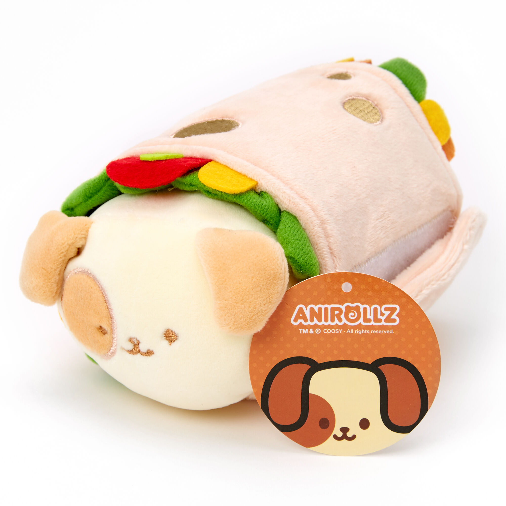 Puppiroll Coosy Anirollz™ Mochi Soft Squishy Small Plush with Burrito Blanket 