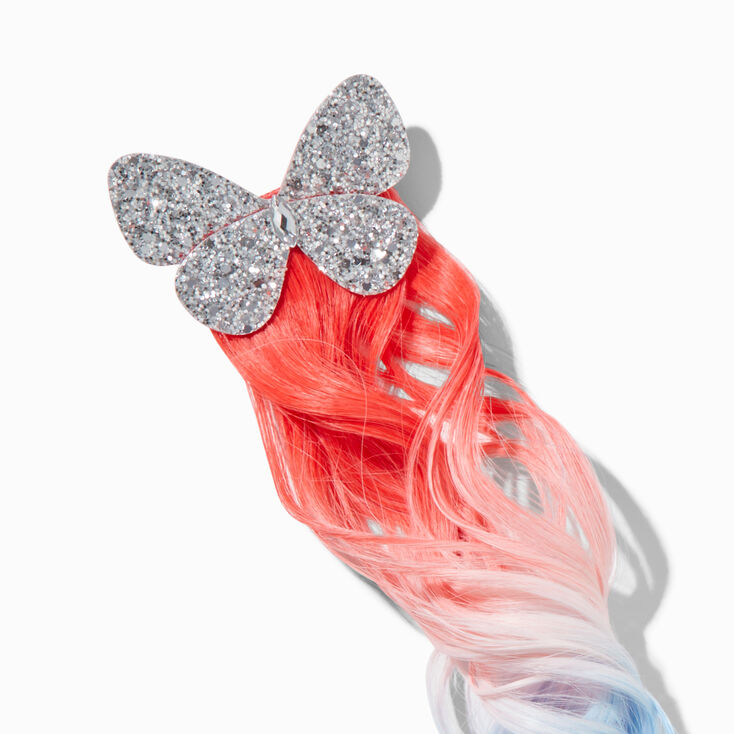 Stars &amp; Stripes Glitter Butterfly Faux Hair Clip,
