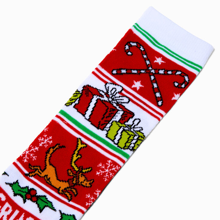 Dr. Seuss&trade; The Grinch Ugly Sweater Knee High Socks,