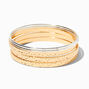 Mixed Metal Textured Bangle Bracelets - 5 Pack,